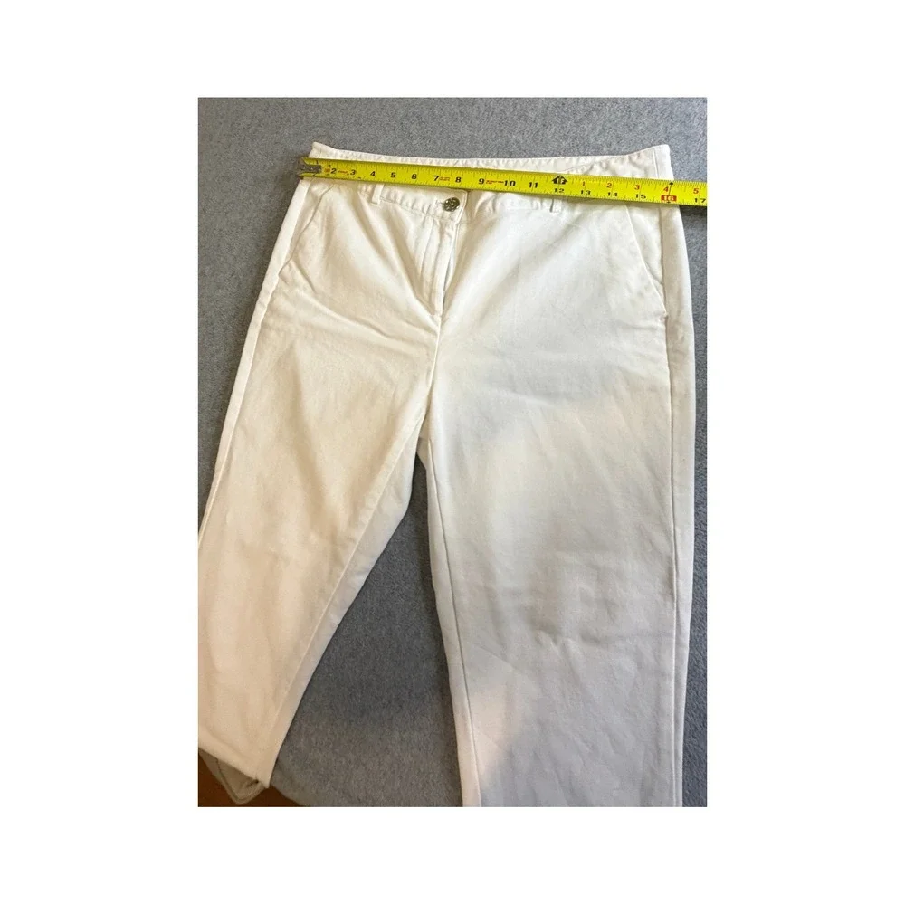 Michael Kors Womens White Slim Leg Stretch Cotton Trousers Pants Size 10 - Picture 3 of 7